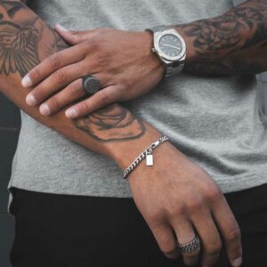 Pulseira para Homem em Aço Inoxidável - Pulseira simples para homem - marca portuguesa Twobrothers - Pulseira Palmdale - Pulseiras masculinas com estilo - Pulseiras em aço inoxidável simples para homem