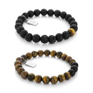 Conjunto de Pulseiras para Homem em Pedras Naturais – Twobrothers – Conjunto Pulseira Barrow e Pulseira Buffalo – Pulseiras Masculinas