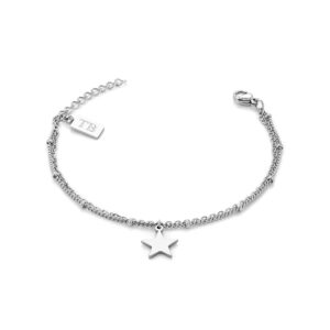 Pulseira com estrela para Mulher em aço inoxidável - Twobrothers Foggia - pulseira em aço inoxidável para mulher - pulseira feminina elegante e discreta