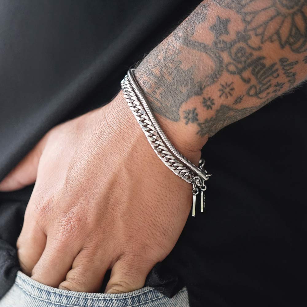 Pulseira para Homem em Aço Inoxidável - Pulseira simples para homem - marca portuguesa Twobrothers - Pulseira Culver - Pulseiras masculinas com estilo - Pulseiras em aço inoxidável simples para homem