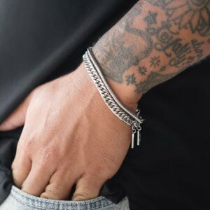 Pulseiras para Homem em Aço Inoxidável - Pulseiras simples para homem - marca portuguesa Twobrothers - Pulseira Culver e Pulseira Compton - Pulseiras masculinas com estilo - Pulseiras em aço inoxidável simples para homem