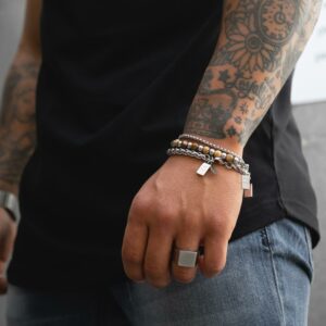 Pulseira para Homem em Aço Inoxidável - Pulseira simples para homem - marca portuguesa Twobrothers - Pulseira Laredo - Pulseiras masculinas com estilo - Pulseiras em aço inoxidável simples para homem