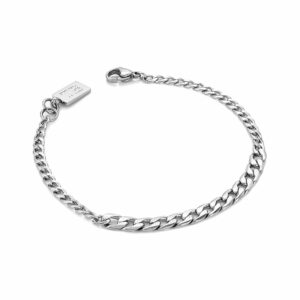 Pulseira para Homem em Aço Inoxidável -Pulseira simples para homem - marca portuguesa Twobrothers - Pulseira Longwood - Pulseiras masculinas com estilo - Pulseiras em aço inoxidável para homem