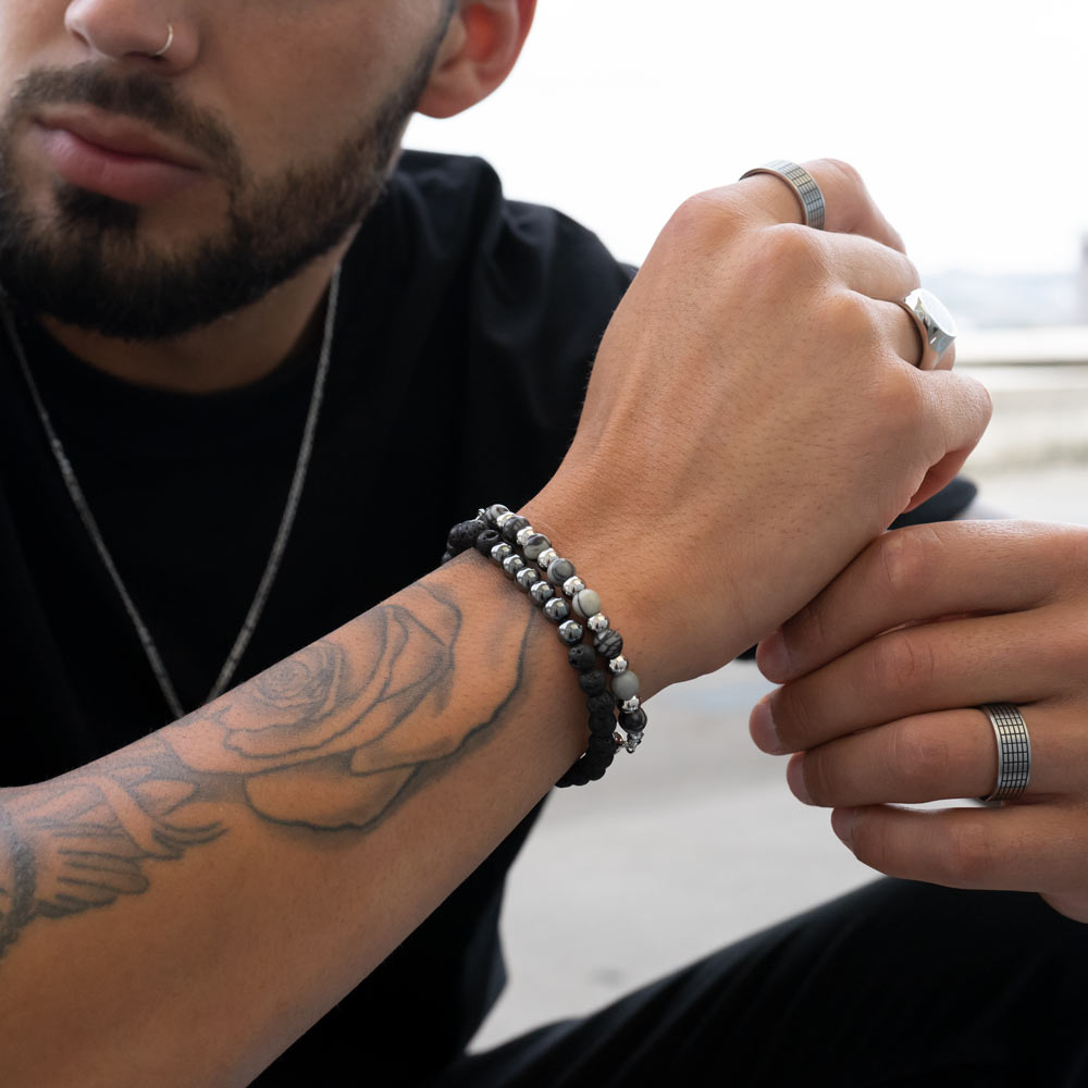 Pulseiras para Homem com pedras naturais - Pulseira de pedras naturais para homem - Pulseira de pedras naturais da marca twobrothers - Pulseira Portuguesa - Marca portuguesa - Acessório de moda para homem