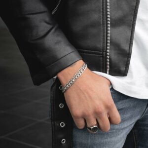 Pulseira para Homem em Aço Inoxidável - Pulseira dupla para homem - marca portuguesa Twobrothers - Pulseira Sneads - Pulseiras masculinas com estilo - Pulseiras em aço inoxidável duplas para homem