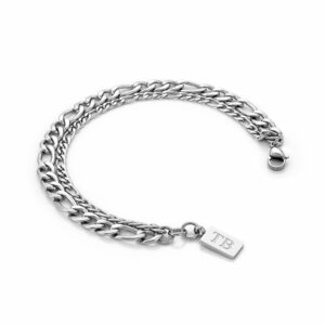 Pulseira para Homem em Aço Inoxidável -Pulseira simples para homem - marca portuguesa Twobrothers - Pulseira Sneads - Pulseiras masculinas com estilo - Pulseiras em aço inoxidável para homem