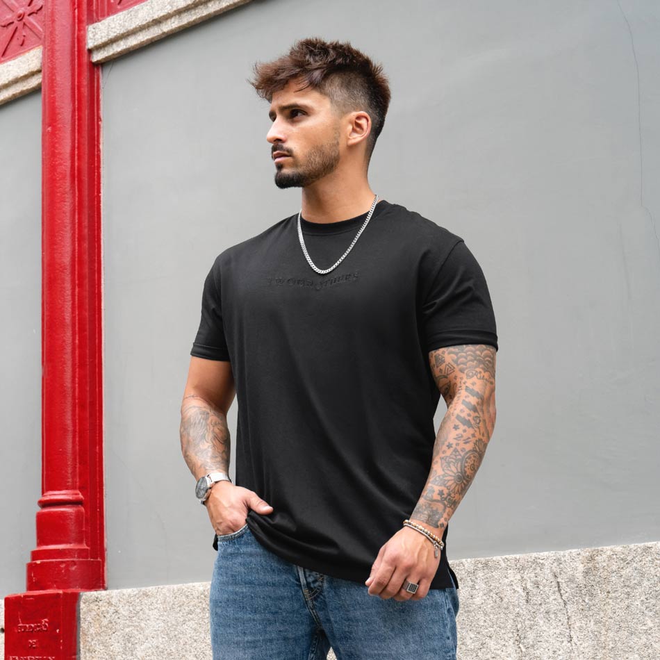 T-Shirt para Homem em Algodão Premium Loose Fit - Twobrothers Bullock - Lado