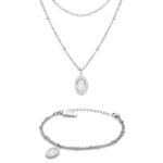 Conjunto de Pulseira e Colar em Aço inoxidável para Mulher - Twobrothers - Conjunto Pulseira Emmet e Colar Hill