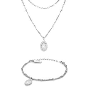 Conjunto de Pulseira e Colar em Aço inoxidável para Mulher - Twobrothers - Conjunto Pulseira Emmet e Colar Hill