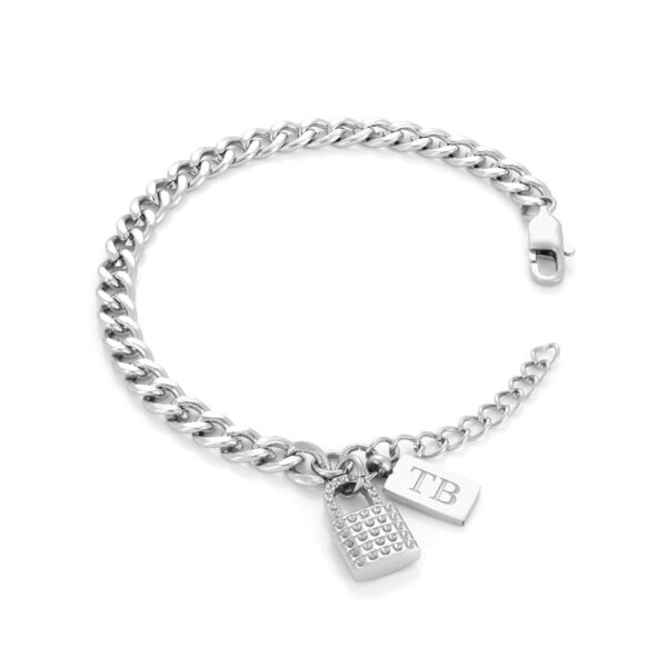 Pulseira com cadeado para Mulher em aço inoxidável - Twobrothers Pulseira Toscana