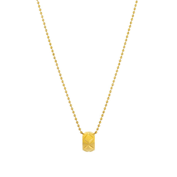 Colar Alyson Gold produzido em aço inoxidável 316L Dourado com pendente em forma de anel elegante dourado da marca Twobrothers.