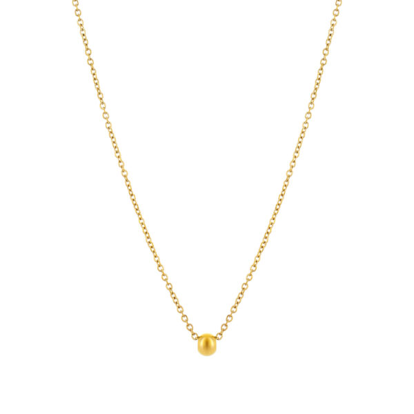 Colar Amelie Gold com pendente em forma de bolinha pequena e elegante Dourada para mulher em aço inoxidável dourado da marca Twobrothers