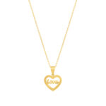 Colar Heart Love Gold para mulher produzido em aço inoxidável dourado pela marca Portuguesa Twobrothers.