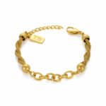 Pulseira Chiara Gold para mulher em aço inoxidável com acabamento dourado elegante da marca portuguesa Twobrothers