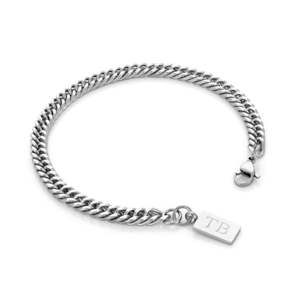 Pulseira Hampton para Homem de estilo corrente simples em Aço Inoxidável da Twobrothers.