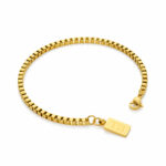 Pulseira Utica Gold para homem produzida em aço inoxidável dourado estilo corrente da marca Twobrothers.