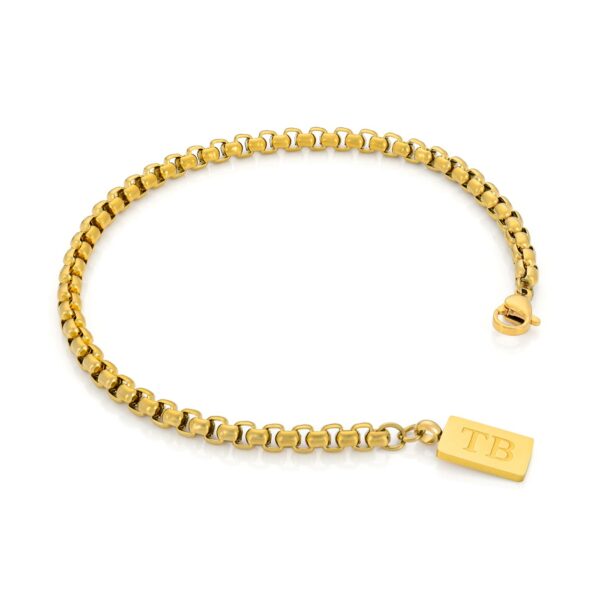 Pulseira Akron Gold para homem em aço inoxidável na cor dourada, da marca Twobrothers.