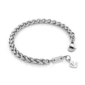 Pulseira Masculina Duval em Aço inoxidável com um pendente de uma âncora produzido pela marca Twobrothers.