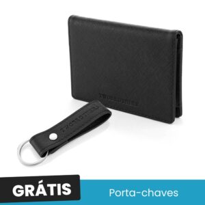 Pack Dia do Pai de Carteira Preta com Porta-chaves Preto Grátis