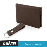 Pack Dia do Pai de Carteira Castanha com Porta-chaves Castanho Grátis