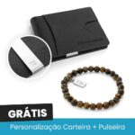 Pack Dia do Pai - Carteira Dallas Preta c/ Gravação Personalizada e Pulseira Louisville Grátis