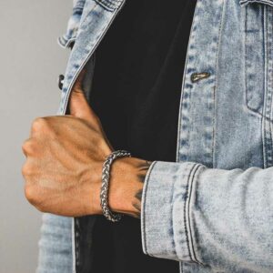 Pulseira Carson de estilo corrente simples em aço inoxidável da marca Twobrothers